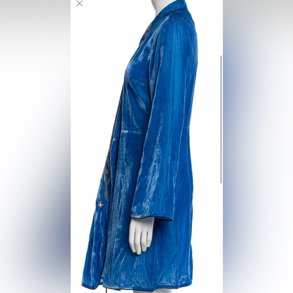NWT RIXO London RARE Blue Iris silver gold sequin Embellished Velvet Wrap Dress - Picture 6 of 13